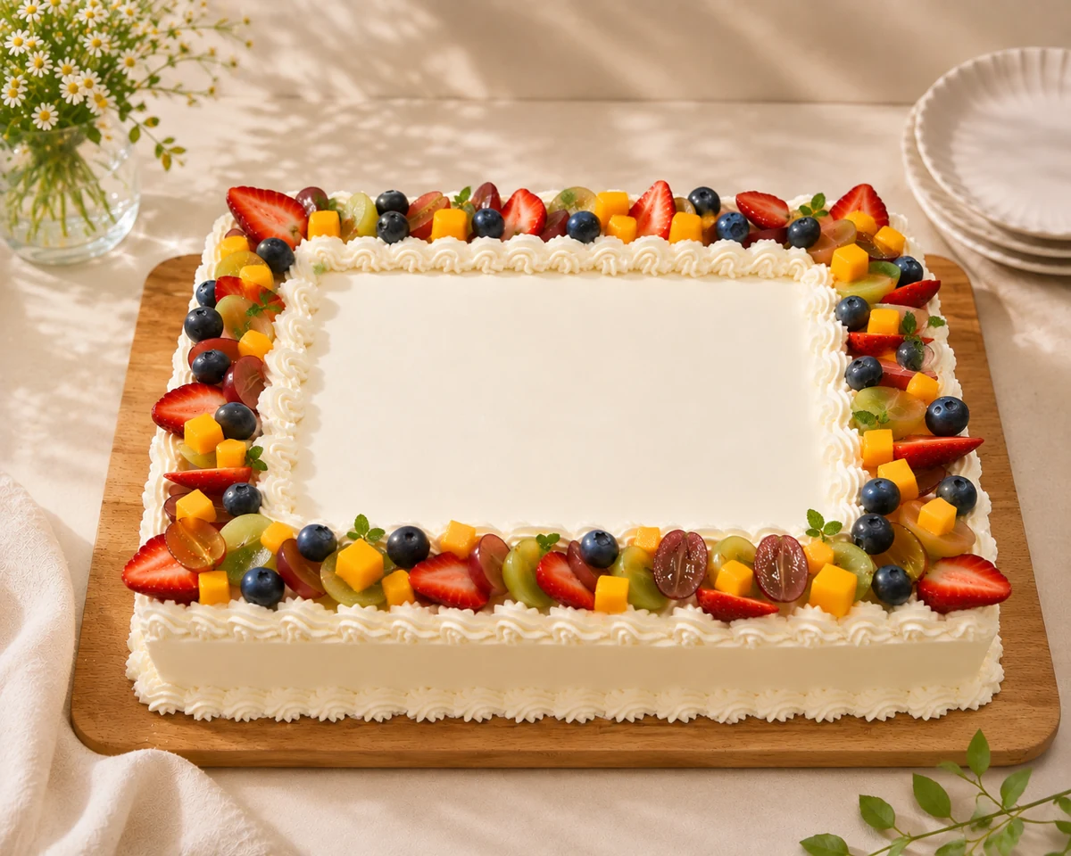 Fresh fruit cream chiffon party cake