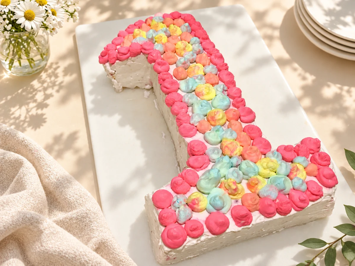 Number birthday cream chiffon cake