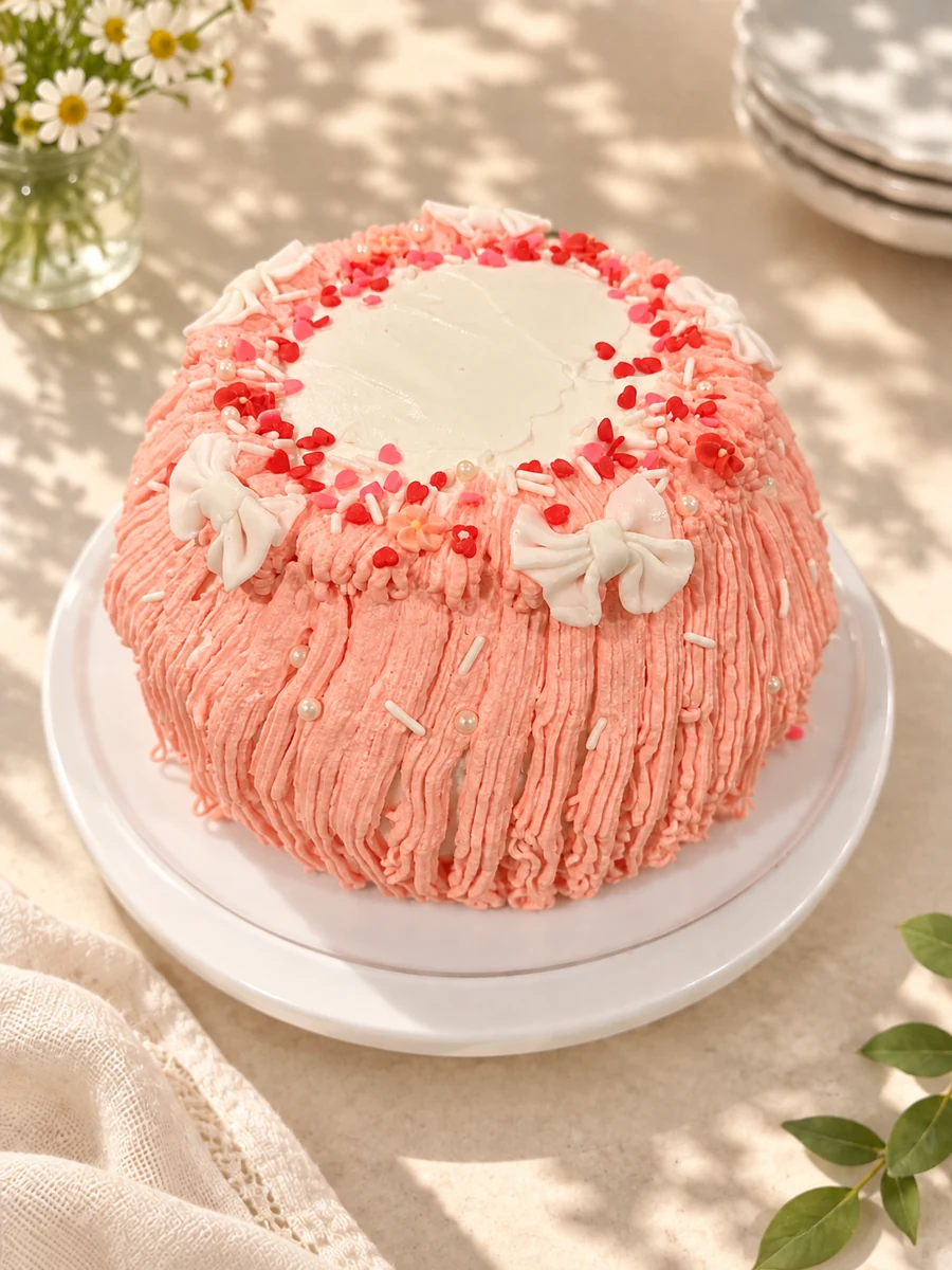 Flower basket cream chiffon cake