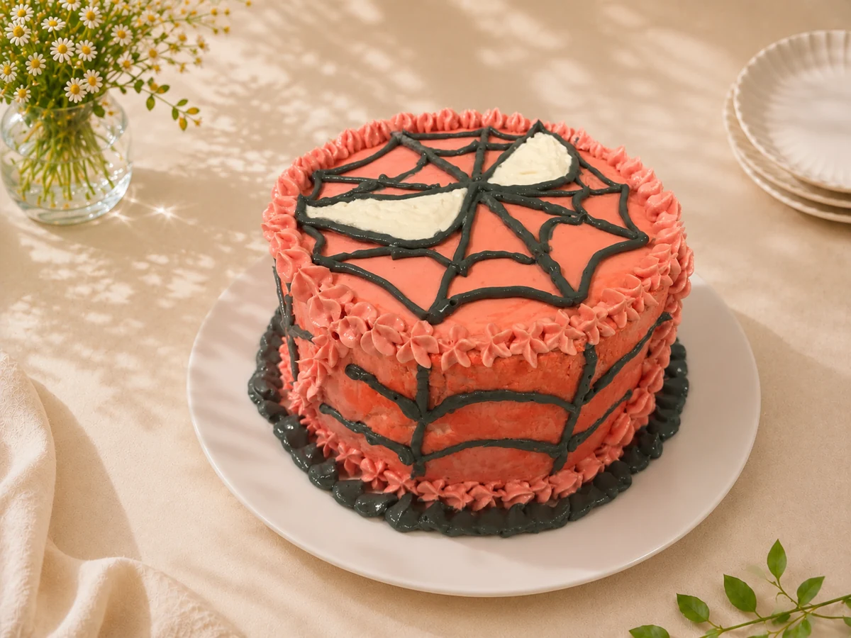 Spider-Man cream chiffon cake
